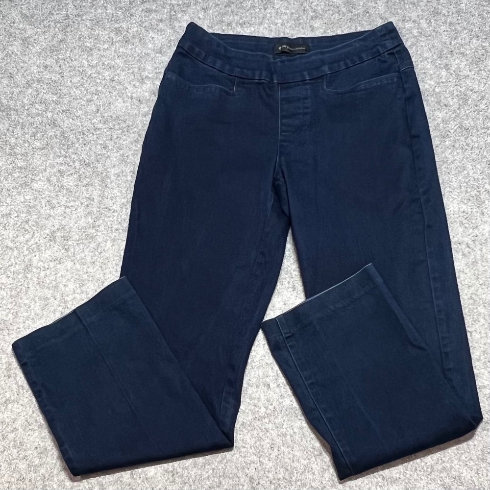 Lee Platinum Label Womens Midrise Straight Leg Pull On Jeans Dark Wash 10 Short